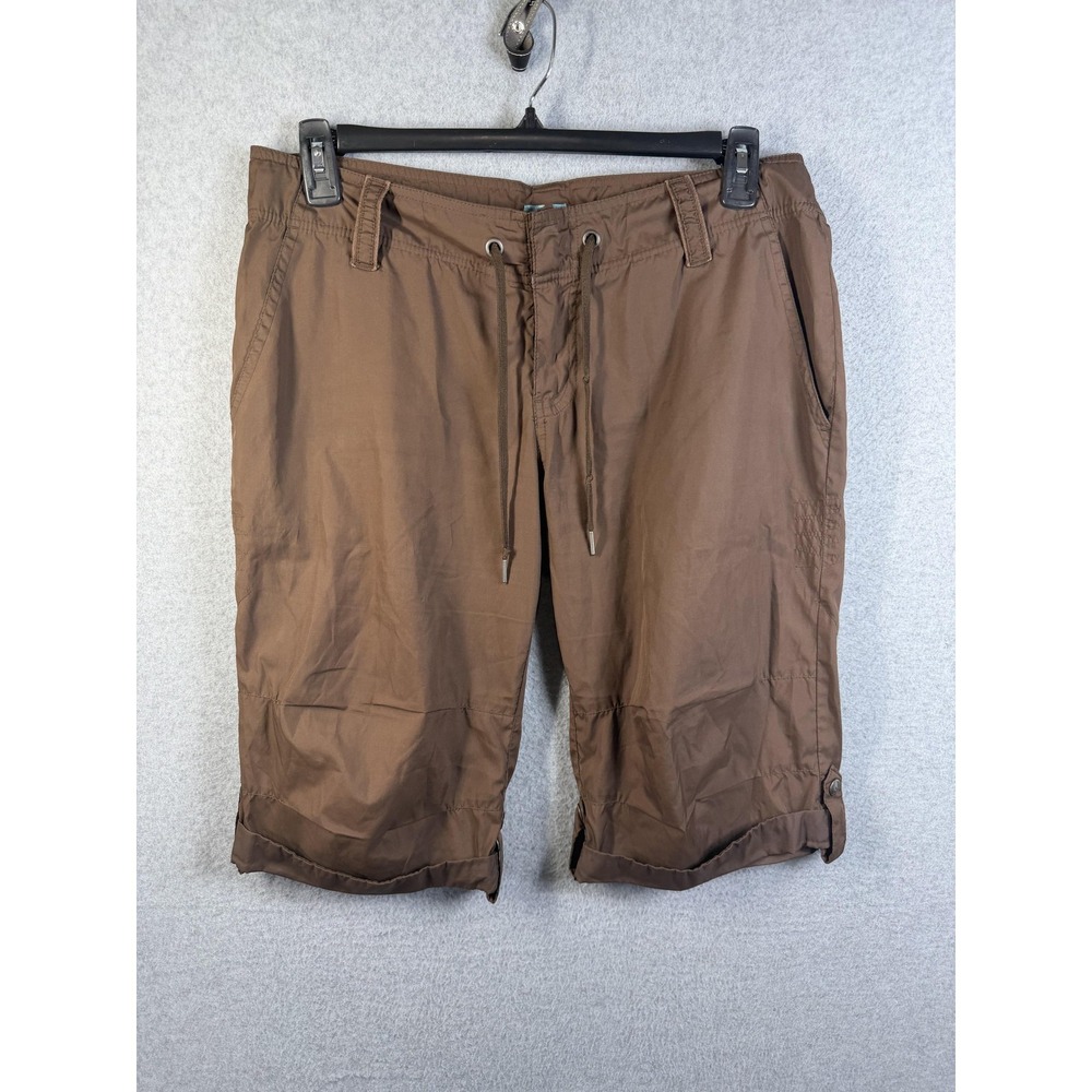 Old Navy Shorts Womens Large Brown Drawstring Bermuda Casual Pockets Polyester‎